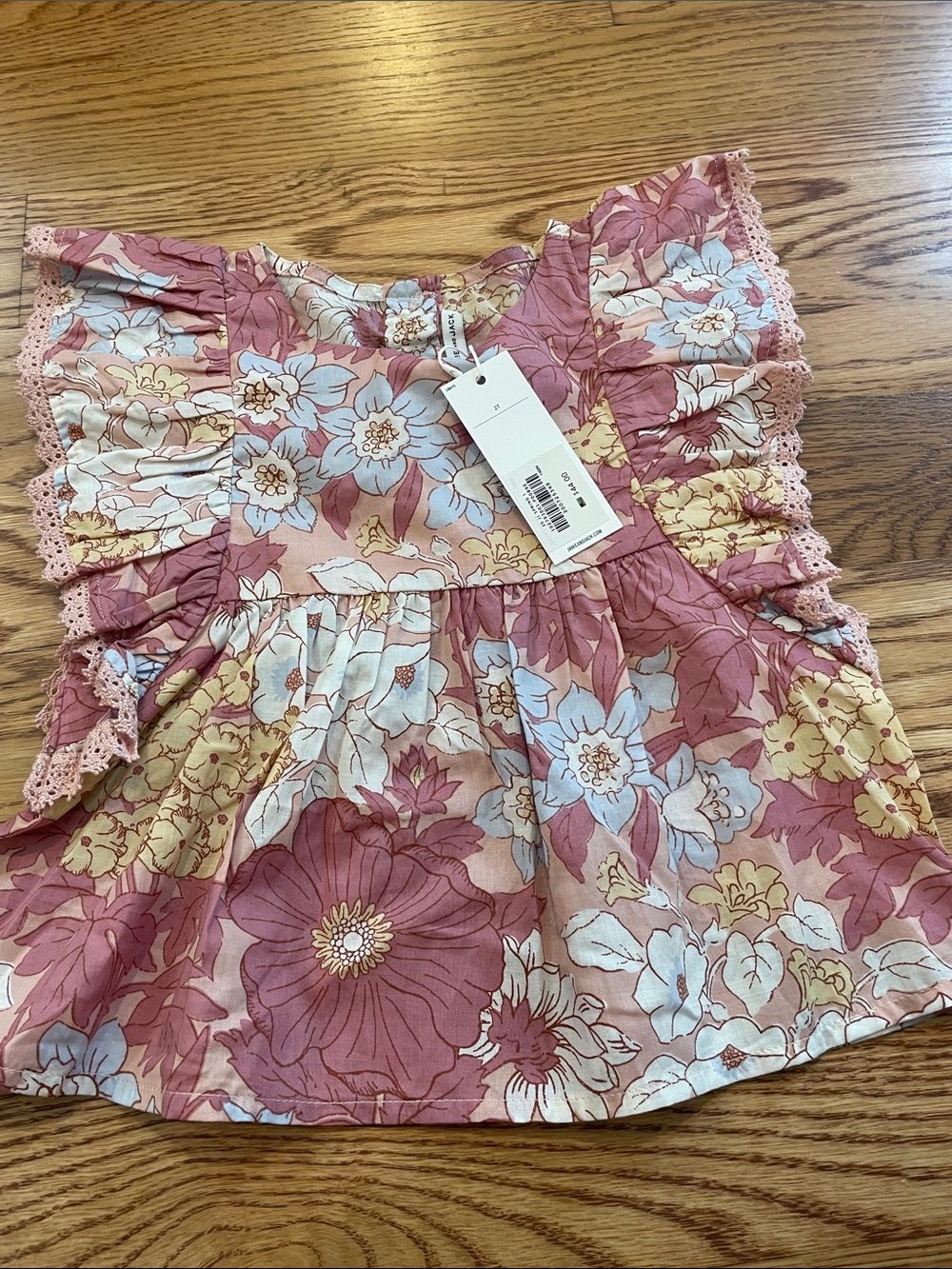 Floral Ruffle Kids top - Pink Multi